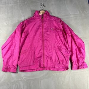 Vintage Ellesse Windbreaker Jacket Pink Cropped Women’s Small 90s Made In Taiwan